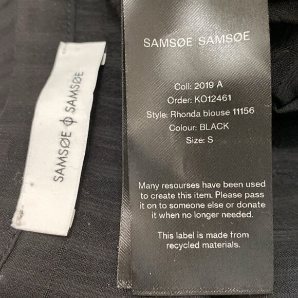 Samsoe Black Long Sleeve Blouse - Picture 14 of 16